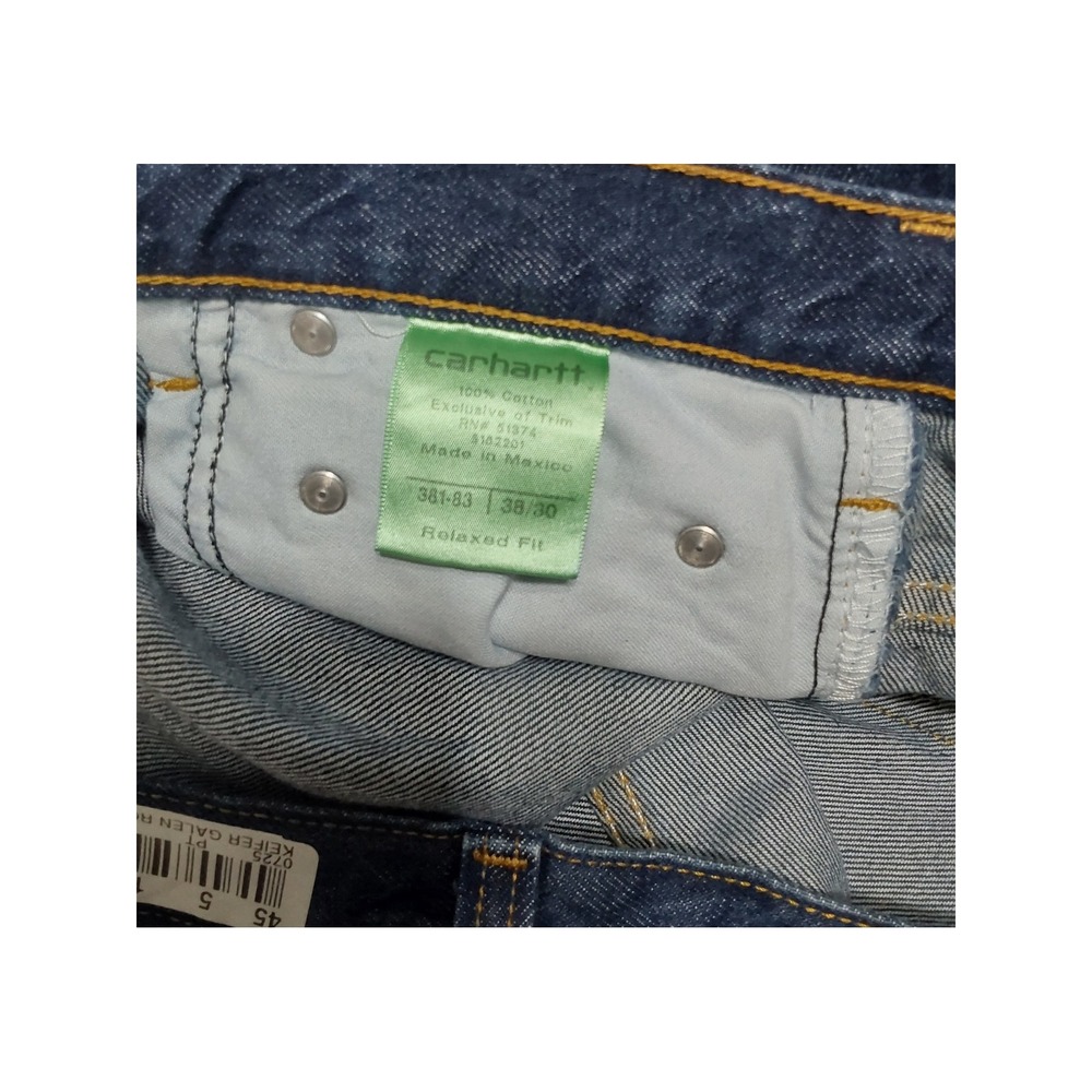 Carhartt Mens Relaxed Fit Dark Wash Denim Jeans 38x30 Blue Cotton B81-83 - Picture 3 of 3